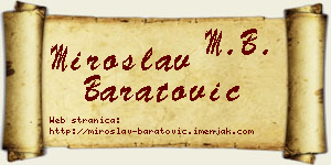 Miroslav Baratović vizit kartica